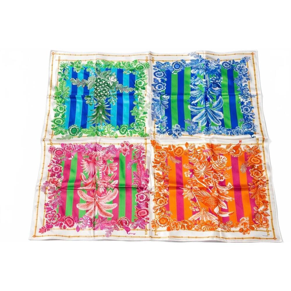 NEW VILAGALLO bamboo silk handkerchief in multi